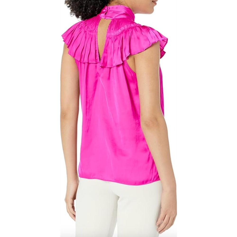 RAMY BROOK Top NEW Size XS Journee Fuchsia Pink Blouse Ruffle $295 - Picture 2 of 5